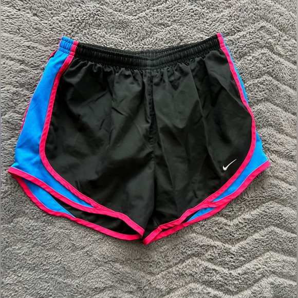 Nike Pants - SOLD - Nike women’s size small dri-fit running Black, pink and Blue shorts